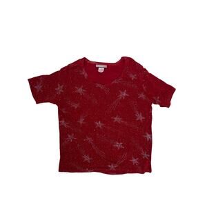 Vintage Stretch Rhinestone Shooting Star Top Women’s Medium – Y2K Sparkle Tee
